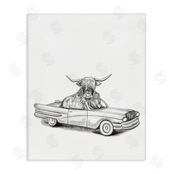 stupell industries Rachel Nieman | Bull in Vintage Vehicle