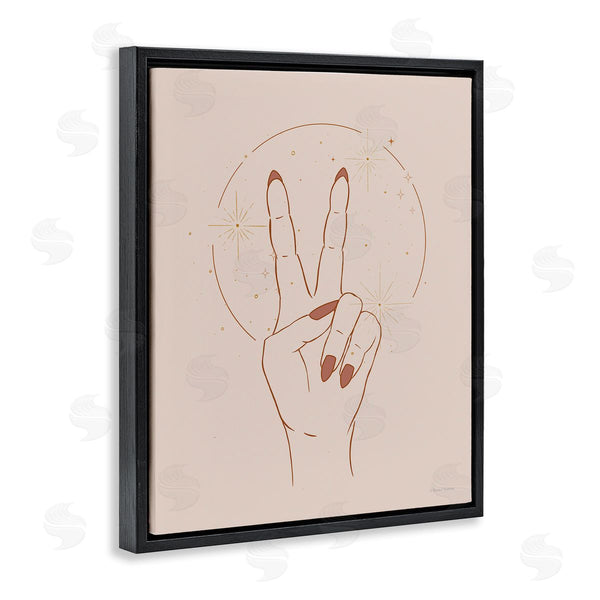 Stupell Industries Rachel Nieman | Casual Peace Sign Hand Symbol Painted Nails Wall Art