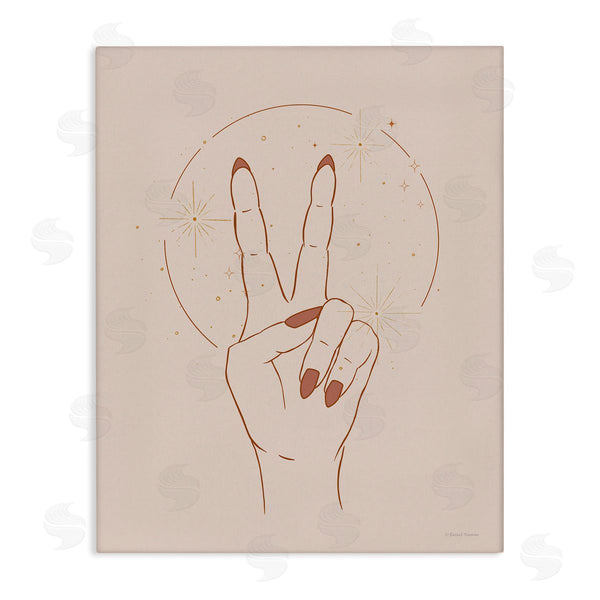 stupell industries Rachel Nieman | Casual Peace Sign Hand Symbol Painted Nails Wall Art