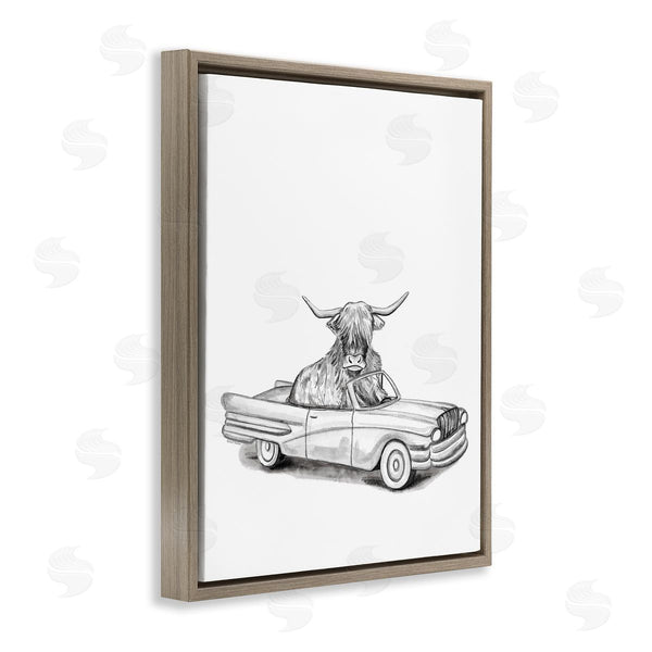 Stupell Industries Rachel Nieman | Cattle In Sports Car Wall Art