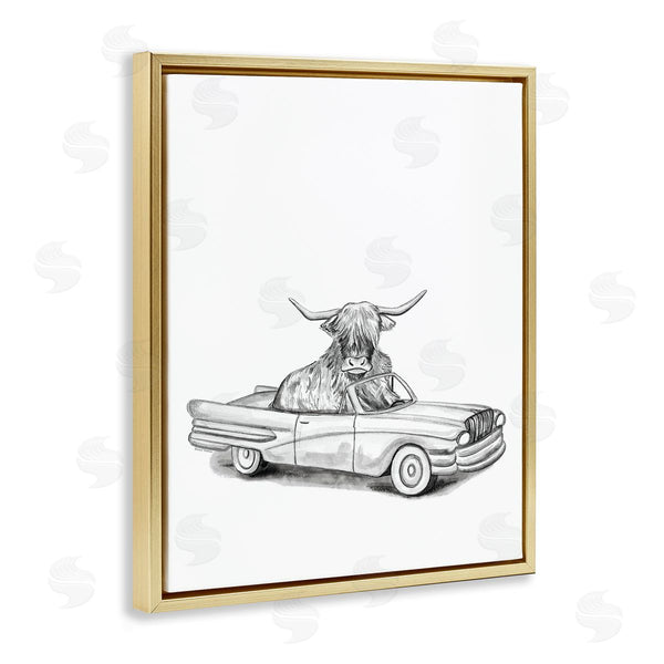 Stupell Industries Rachel Nieman | Cattle In Sports Car Wall Art