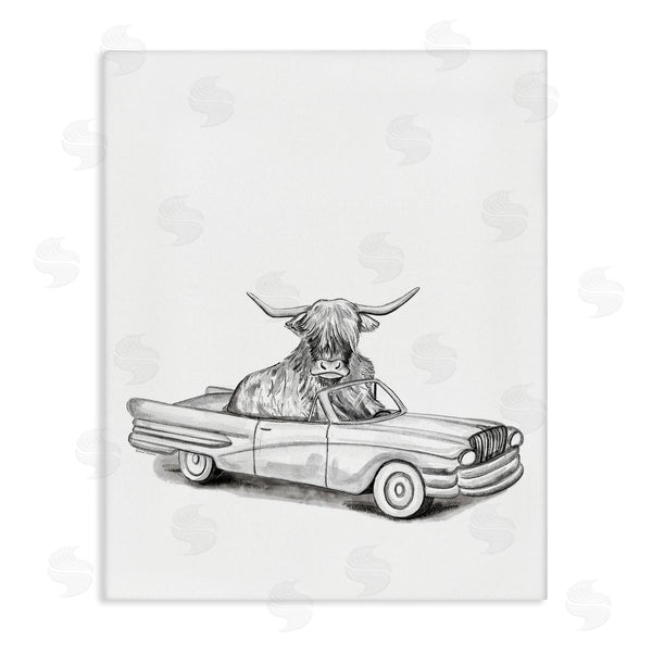 stupell industries Rachel Nieman | Cattle in Sports Car Wall Art