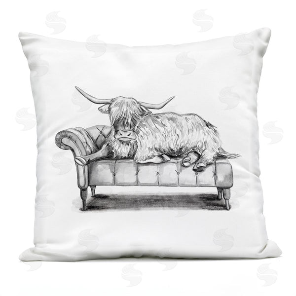 Stupell Industries Rachel Nieman | Cattle On Chaise Lounge Printed Throw Pillow