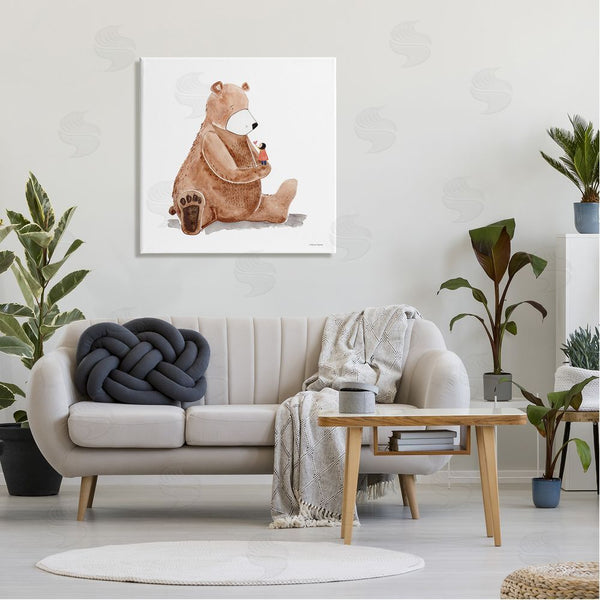 Stupell Industries Rachel Nieman | Child Loving Heart Big Brown Teddy Bear Wall Art