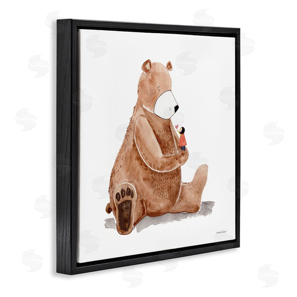 Stupell Industries Rachel Nieman | Child Loving Heart Big Brown Teddy Bear Wall Art