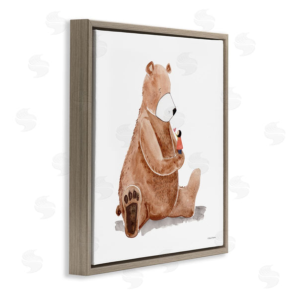 Stupell Industries Rachel Nieman | Child Loving Heart Big Brown Teddy Bear Wall Art
