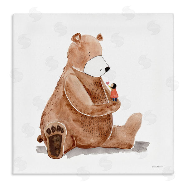 stupell industries Rachel Nieman | Child Loving Heart Big Brown Teddy Bear Wall Art
