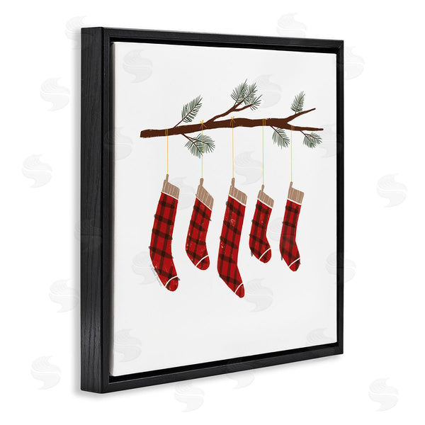 Stupell Industries Rachel Nieman | Cozy Hanging Tartan Stockings Winter Tree Branch Wall Art