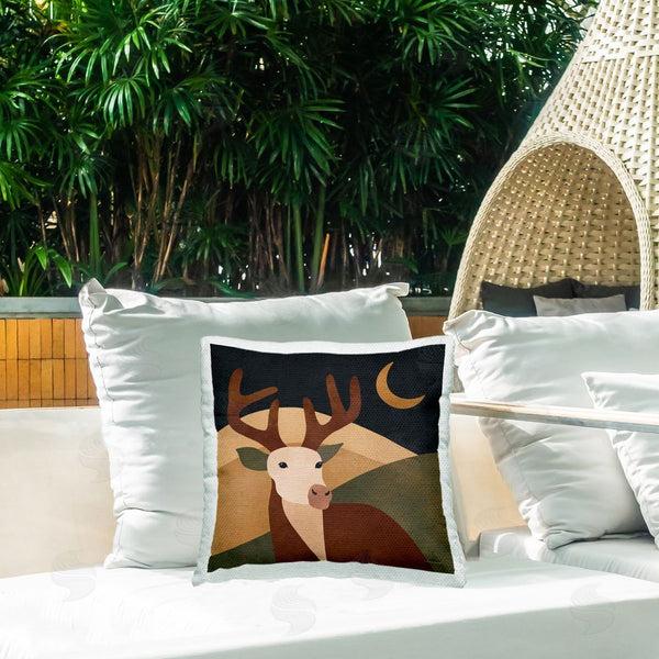 Stupell Industries Rachel Nieman | Deer & Moon Landscape Printed Throw Pillow