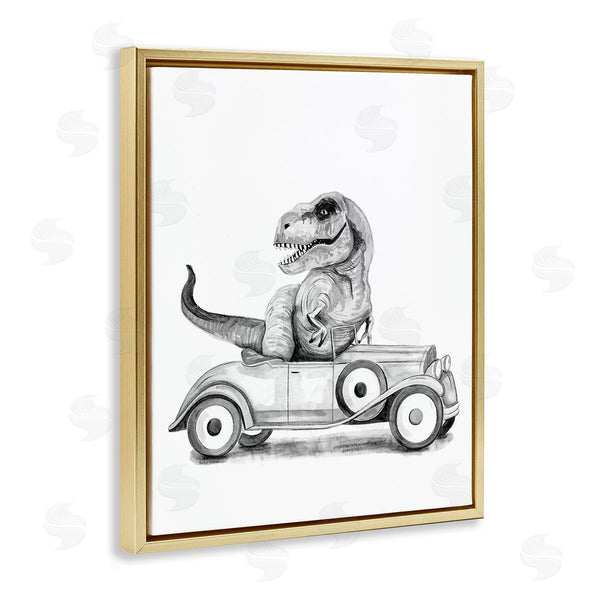 Stupell Industries Rachel Nieman | Dinosaur In Vintage Vehicle