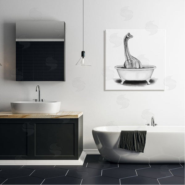Stupell Industries Rachel Nieman | Dinosaur Vintage Bathroom Tub Wall Art