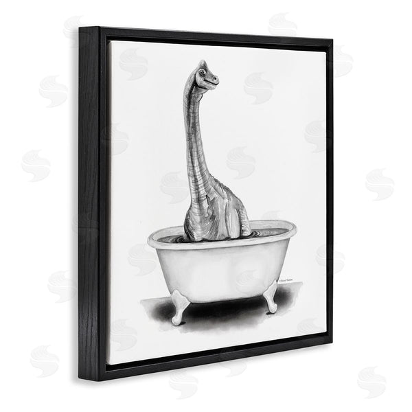 Stupell Industries Rachel Nieman | Dinosaur Vintage Bathroom Tub Wall Art