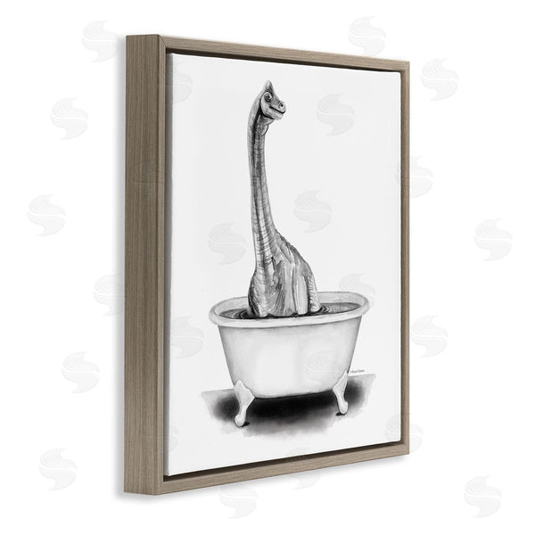 Stupell Industries Rachel Nieman | Dinosaur Vintage Bathroom Tub Wall Art