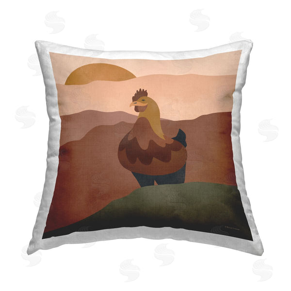 stupell industries Rachel Nieman | Earthy Hen Abstract Printed Throw Pillow