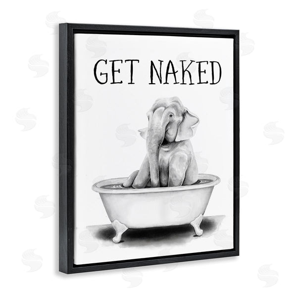 Stupell Industries Rachel Nieman | Elephant Bathroom Get Naked Wall Art