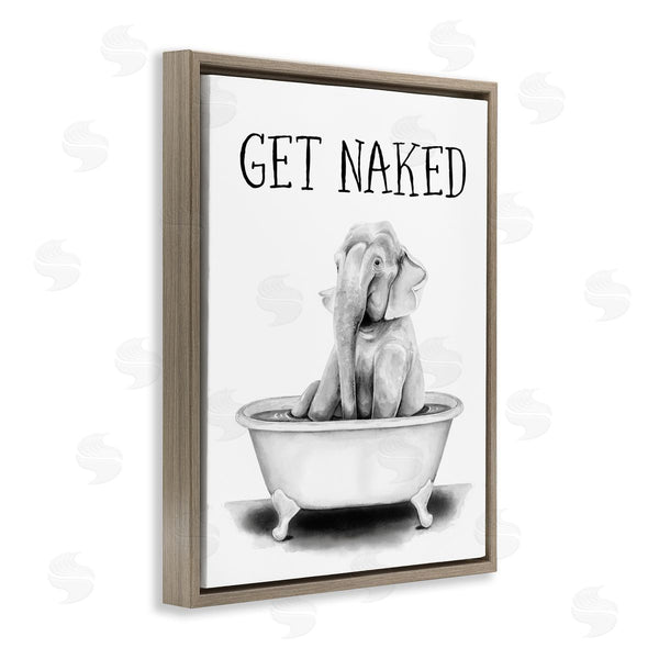 Stupell Industries Rachel Nieman | Elephant Bathroom Get Naked Wall Art