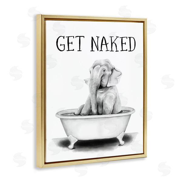 Stupell Industries Rachel Nieman | Elephant Bathroom Get Naked Wall Art