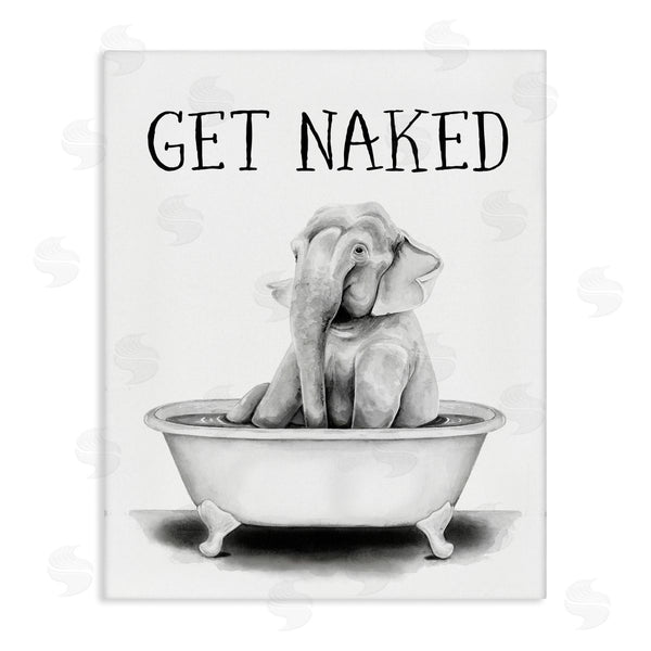 stupell industries Rachel Nieman | Elephant Bathroom Get Naked Wall Art