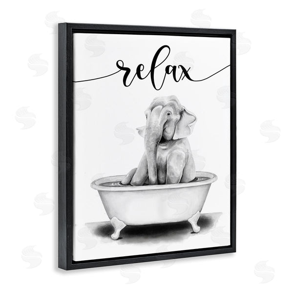 Stupell Industries Rachel Nieman | Elephant Bathroom Relax Text Wall Art