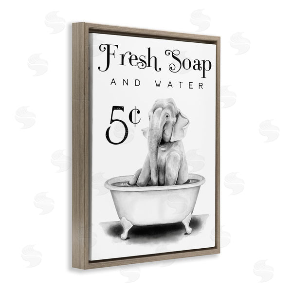 Stupell Industries Rachel Nieman | Elephant Bathtub Fresh Soap Wall Art