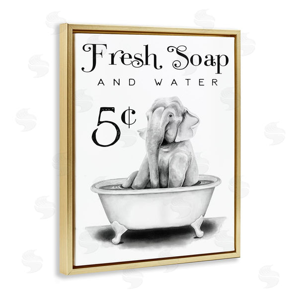Stupell Industries Rachel Nieman | Elephant Bathtub Fresh Soap Wall Art
