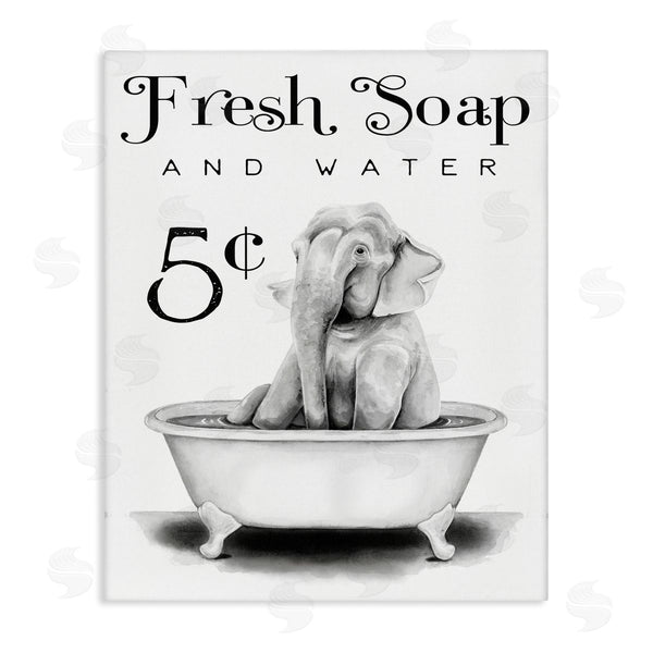 stupell industries Rachel Nieman | Elephant Bathtub Fresh Soap Wall Art