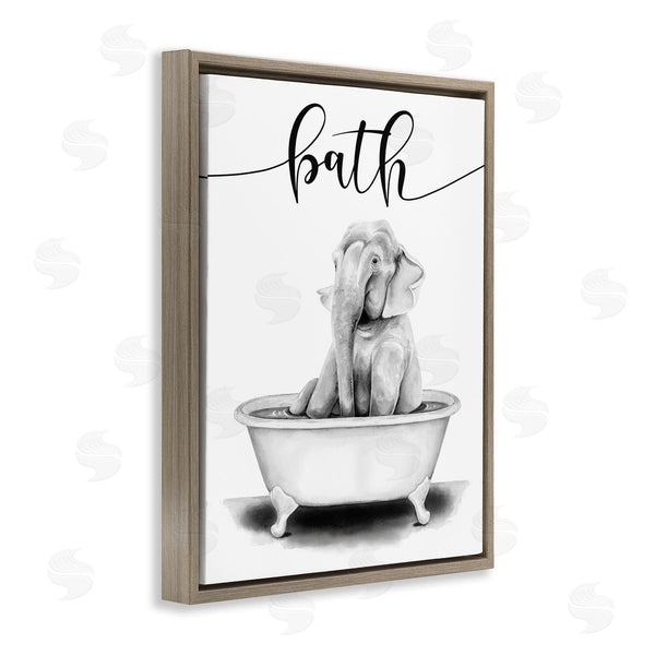 Stupell Industries Rachel Nieman | Elephant Bathtub With Bath Text Wall Art