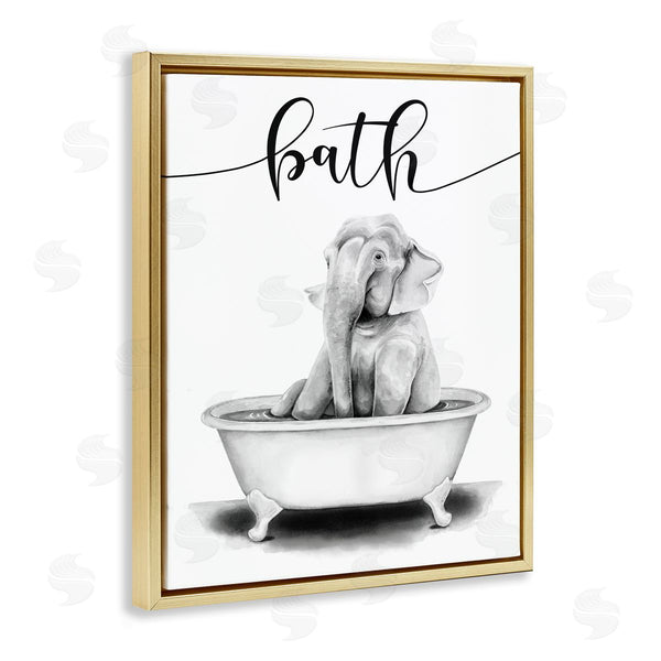 Stupell Industries Rachel Nieman | Elephant Bathtub With Bath Text Wall Art