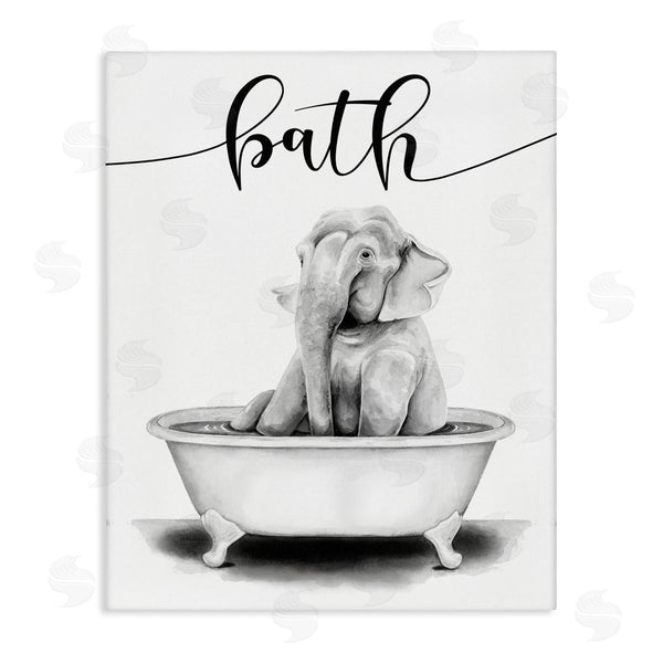 stupell industries Rachel Nieman | Elephant Bathtub with Bath Text Wall Art