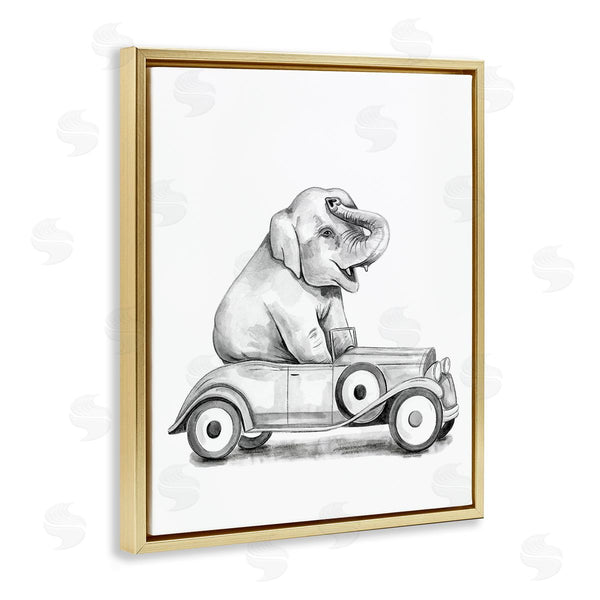 Stupell Industries Rachel Nieman | Elephant In Hot Rod
