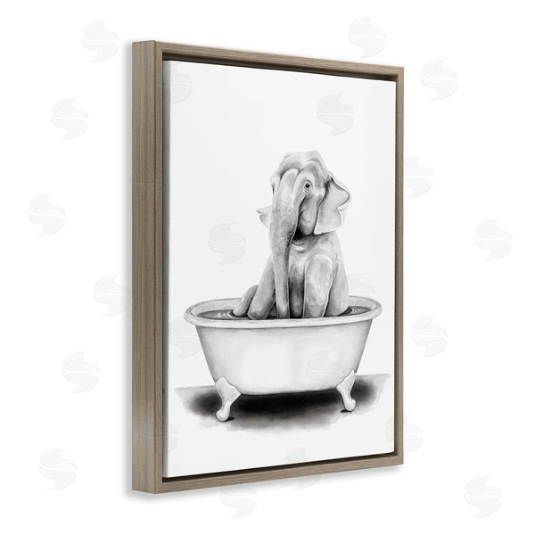 Stupell Industries Rachel Nieman | Elephant In Tub Funny