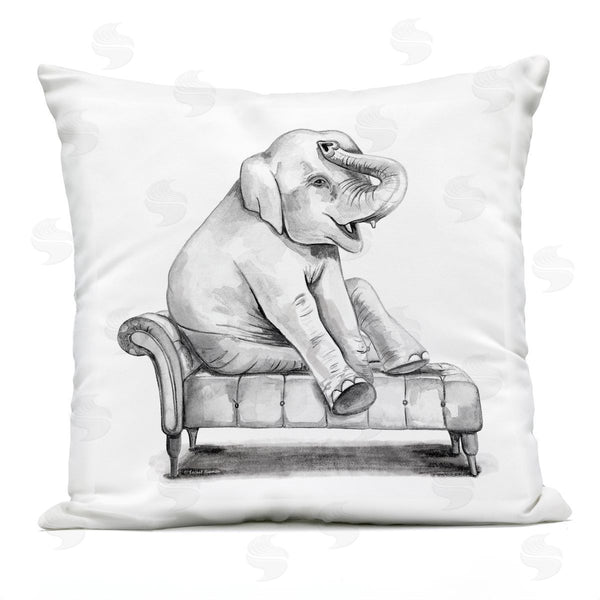 Stupell Industries Rachel Nieman | Elephant On Chaise Lounge Printed Throw Pillow
