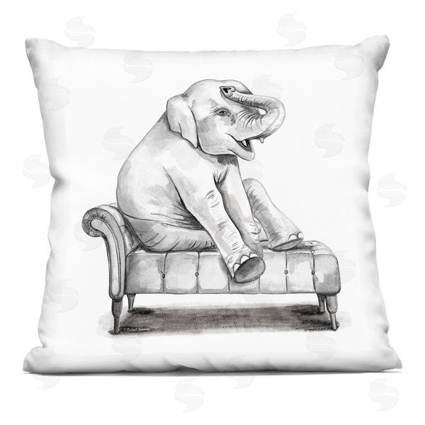 stupell industries Rachel Nieman | Elephant on Chaise Lounge Printed Throw Pillow