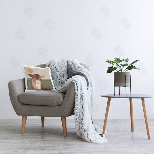 Stupell Industries Rachel Nieman | Farmhouse Cow Abstract Printed Throw Pillow