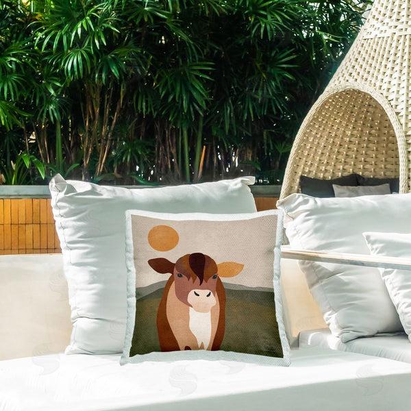 Stupell Industries Rachel Nieman | Farmhouse Cow Abstract Printed Throw Pillow