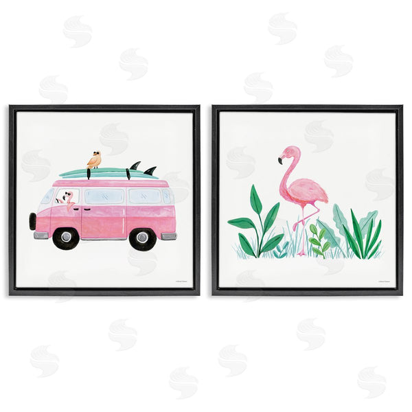 Stupell Industries Rachel Nieman | Flamingos Tropical Vacation Wall Art
