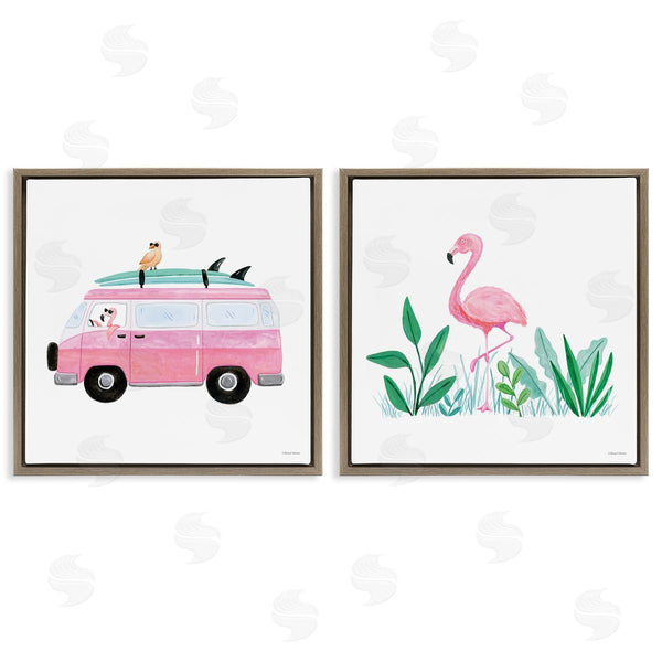 Stupell Industries Rachel Nieman | Flamingos Tropical Vacation Wall Art