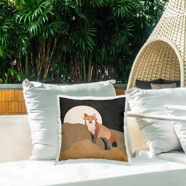 Stupell Industries Rachel Nieman | Fox & Full Moon Printed Throw Pillow