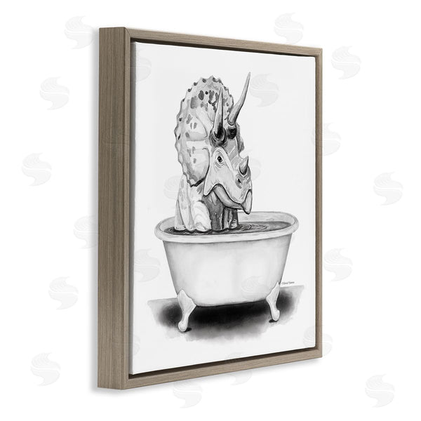 Stupell Industries Rachel Nieman | Funny Dinosaur Bathing Tub Wall Art