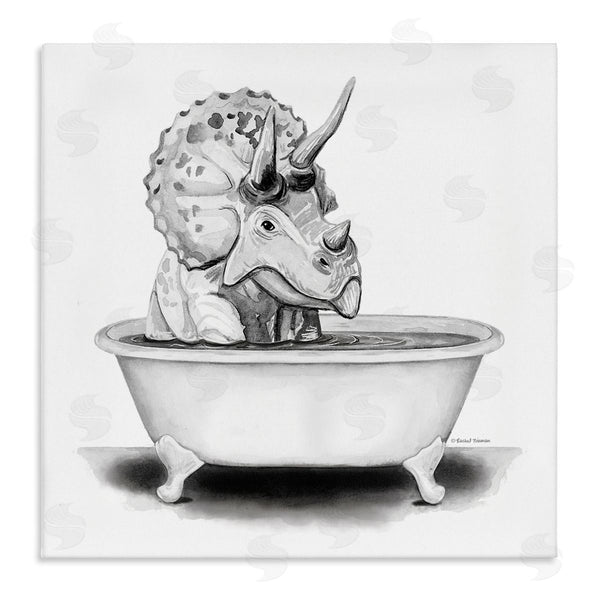 stupell industries Rachel Nieman | Funny Dinosaur Bathing Tub Wall Art