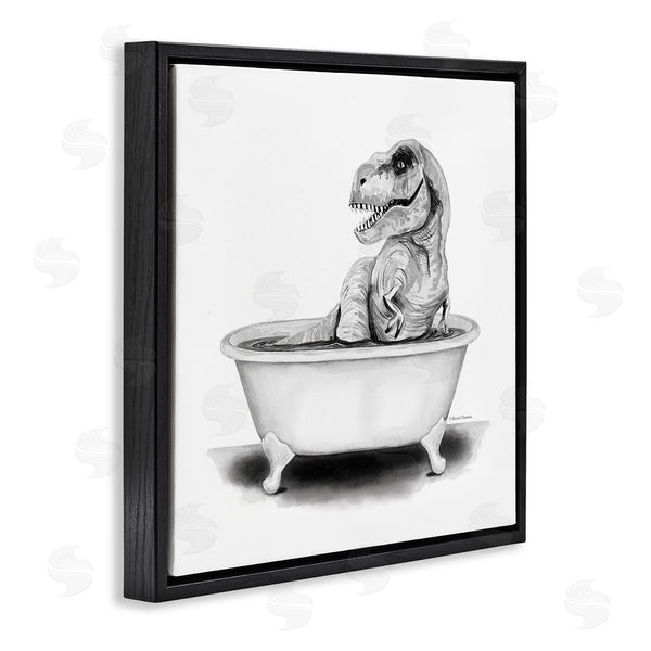 Stupell Industries Rachel Nieman | Funny T-Rex Bathtub Washroom