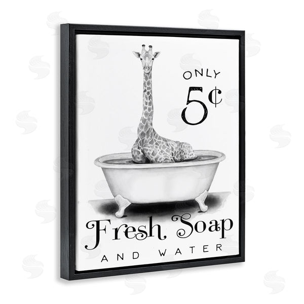 Stupell Industries Rachel Nieman | Giraffe Bathtub Fresh Soap Wall Art
