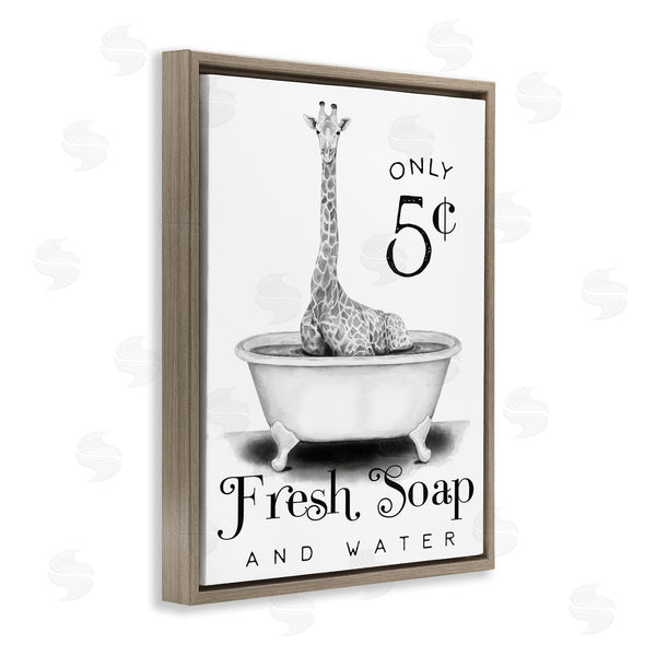 Stupell Industries Rachel Nieman | Giraffe Bathtub Fresh Soap Wall Art