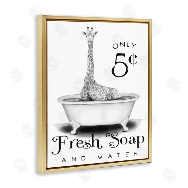 Stupell Industries Rachel Nieman | Giraffe Bathtub Fresh Soap Wall Art
