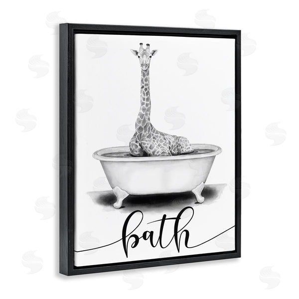 Stupell Industries Rachel Nieman | Giraffe Bathtub With Bath Text Wall Art