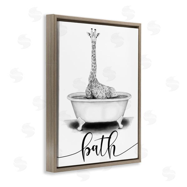 Stupell Industries Rachel Nieman | Giraffe Bathtub With Bath Text Wall Art