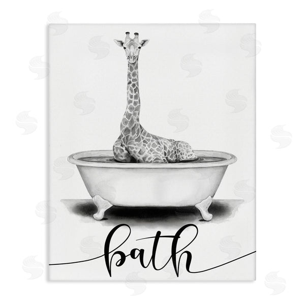 stupell industries Rachel Nieman | Giraffe Bathtub with Bath Text Wall Art