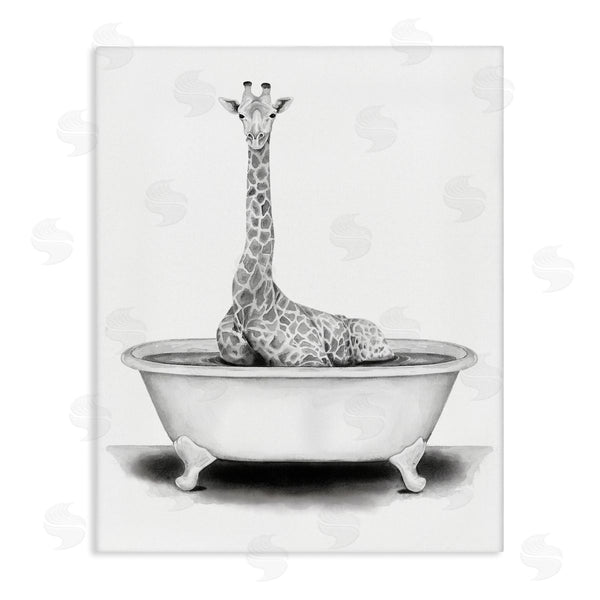 stupell industries Rachel Nieman | Giraffe In Tub Funny