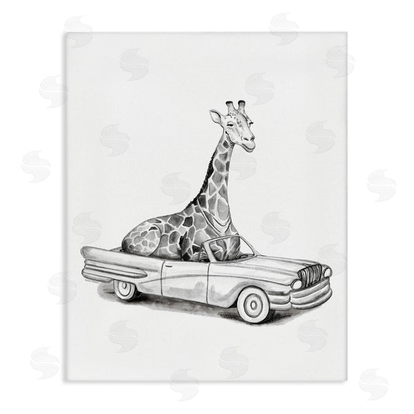 stupell industries Rachel Nieman | Giraffe in Vintage Vehicle