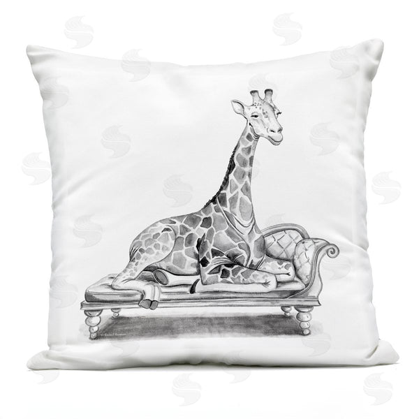 Stupell Industries Rachel Nieman | Giraffe On Chaise Lounge Printed Throw Pillow